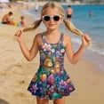 thumbnail image 6 of FOR U DESIGNS Girls One Piece Swimsuit with Skirt Sleeveless Summer Swimwear Skirted Bathing Suit Easter Decor for Kids 3-13 Years, Rabbit Easter Egg Flower, 6 of 7