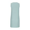 thumbnail image 6 of Fartey Summer Dresses for Women 2025 Eyelet Casual Loose Sleeveless Sundresses Solid Color Tank Dress with Pockets Breathable Crewneck Beach Sundress Light Blue S-2XL, 6 of 7