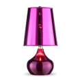 thumbnail image 2 of 18" Tall Metal Luster Touch Table Lamp, Magenta finish, Transparent Shade, 2 of 2