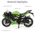 thumbnail image 2 of 1:12 Motorcycle Model Toy Compatible with Kawasaki Ninja ZX6R (Green), 2 of 5
