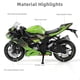 thumbnail image 2 of 1:12 Motorcycle Model Toy Compatible with Kawasaki Ninja ZX6R (Green), 2 of 5