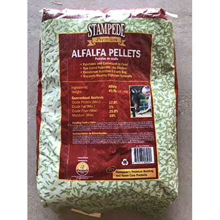 Stampede Alfalfa Pellets, Non-GMO - Perfect for Rabbits, Goats, Equine, and More! (40 lb)