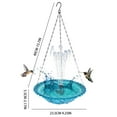 thumbnail image 3 of Solar Bird Bath Fountain Outdoor Hanging Feeder | Floating Water Feature Garden Decor | USB Powered with 4 Replaceable Spray Nozzles | Plastic & Metal | 18in x 9.25in | 2025 Patio Accessory, 3 of 8