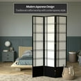 thumbnail image 2 of Red Lantern 7 ft. Tall Double Cross Shoji Screen - Black - 3 Panels, 2 of 6