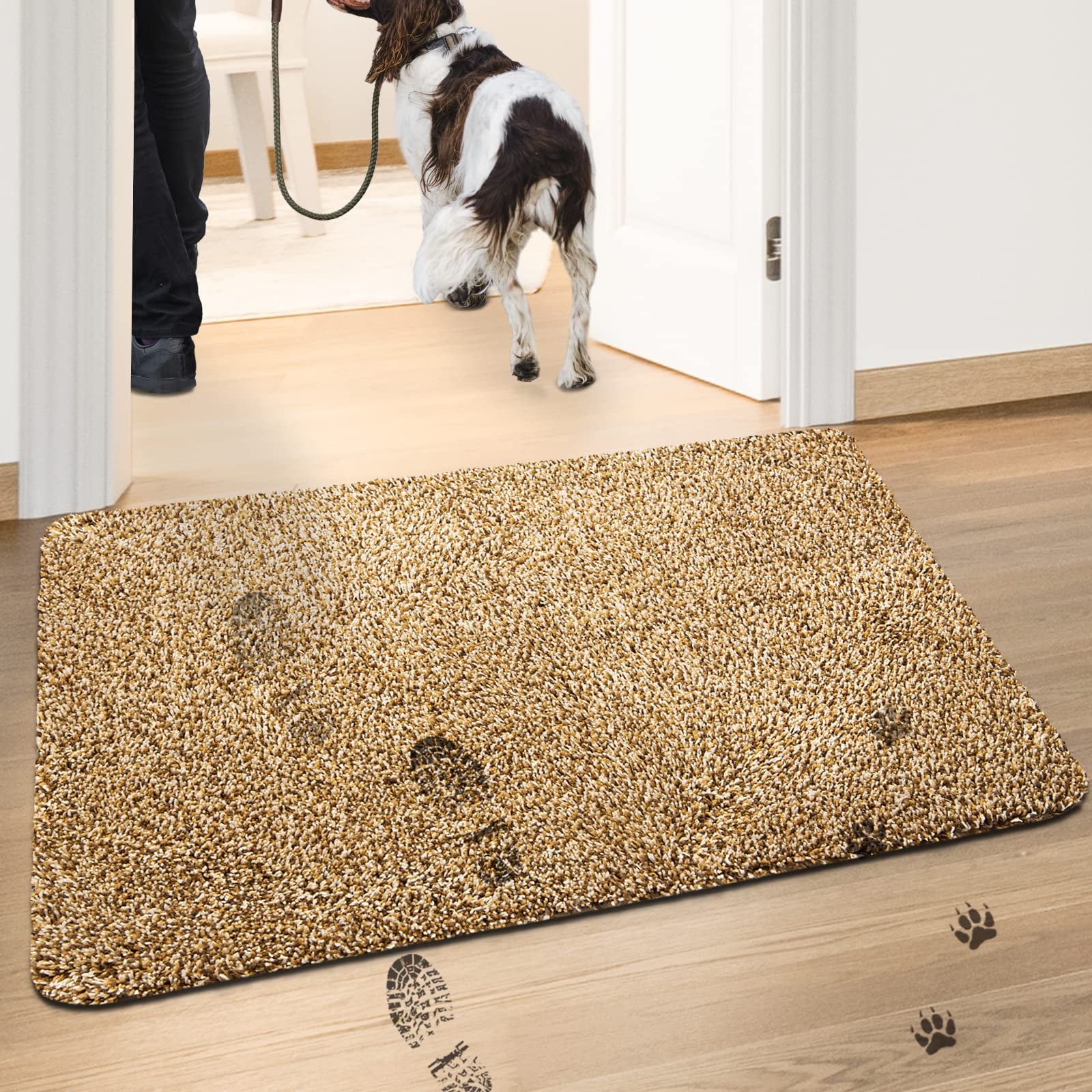 Door Mat for Indoor Entrance 24"×36", Advanced Microfiber Absorb Water Resist Dirt Doormat Non
