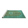 thumbnail image 2 of Ahgly Company Machine Washable Indoor Square Persian Turquoise Blue Traditional Area Rugs, 5' Square, 2 of 4