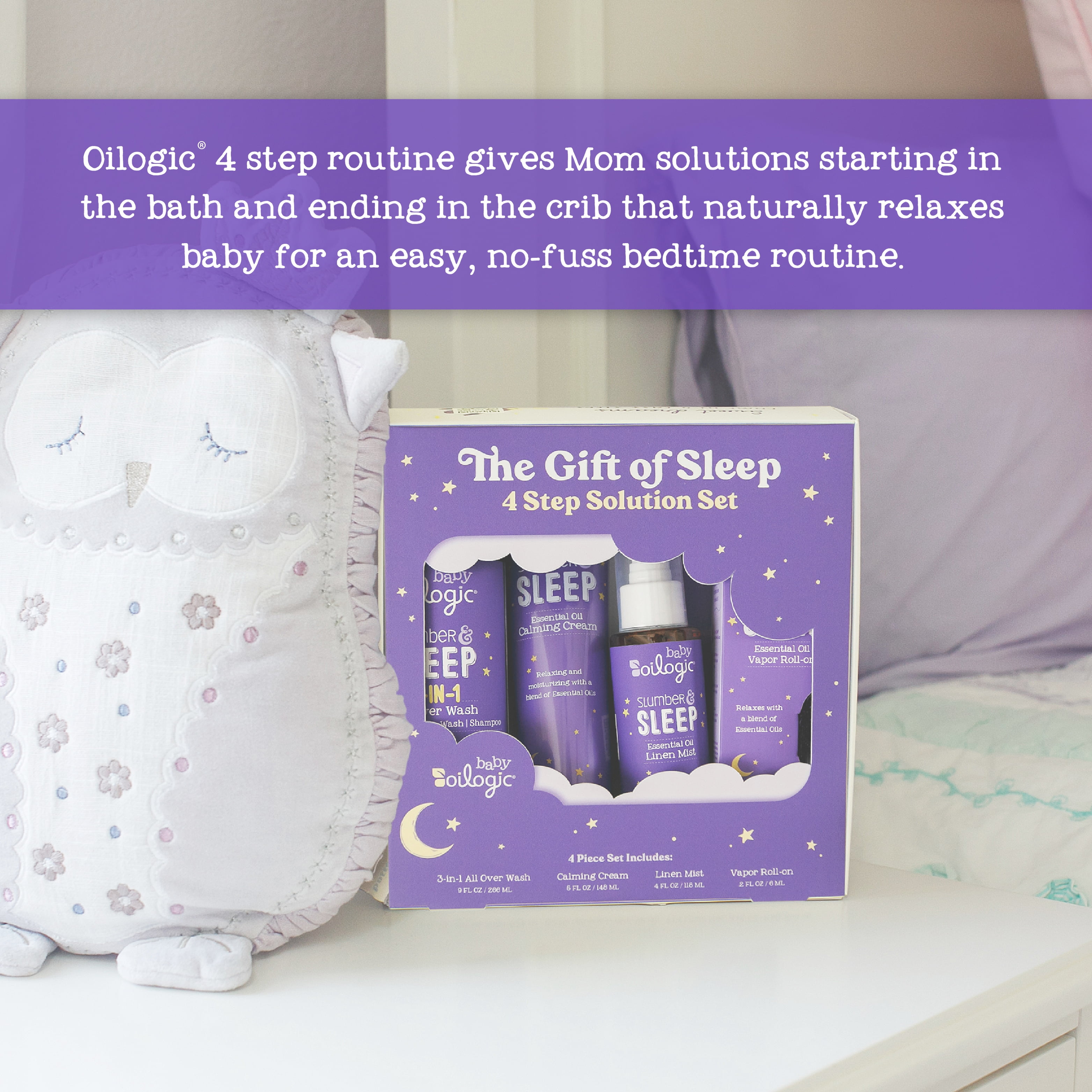 Oilogic Baby Sleep Gift Set with Essential Oil Roll-On Vapor