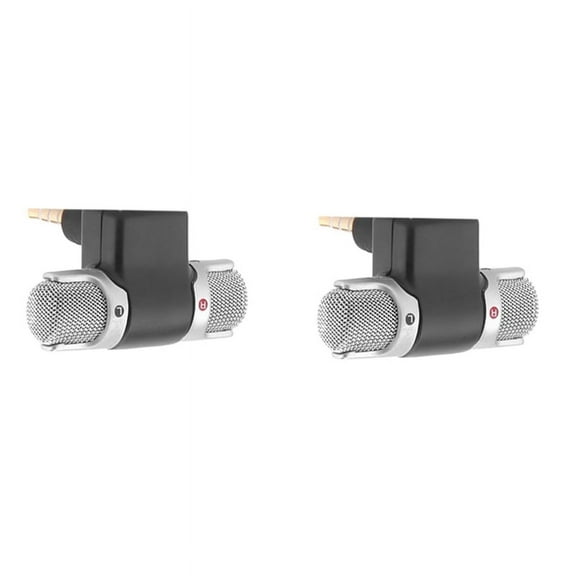 2X Mini 3.5mm Jack Microphone Portable Stereo for Phone Recording Smartphone