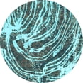 thumbnail image 1 of Ahgly Company Indoor Round Abstract Light Blue Modern Area Rugs, 5' Round, 1 of 4
