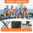 thumbnail image 4 of KFFKFF Portable Folding Bench, 6-Seat Foldable Sideline Seating with Side Pockets and Carry Bag, Lightweight 600D Oxford Fabric for Soccer, Baseball, Camping, Outdoor Activities, Black, 4 of 9