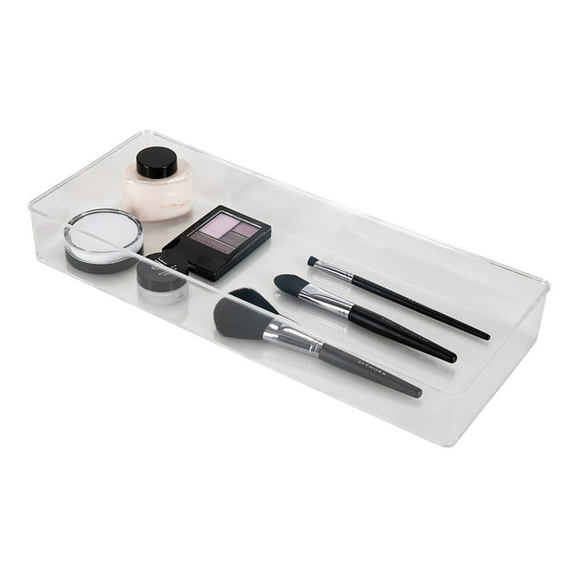 Simplifique El Largo Multiusos Para Joyería, Cosméticos, Accesorios De Escritorio Y Más, Organizador De Cajones Rectangular, Súper Transparente