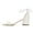 White, variant on XYD Women Elegant Pearls Ribbon Strap Sandals Tie-up Square Open Toe Low Block Heels Wedding Bridal Shoes Size 7 Blue