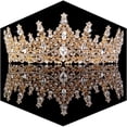 thumbnail image 1 of Tiaras de cristal para mujer Crown Fesciory Gold con diamantes de imitación, 1 of 5