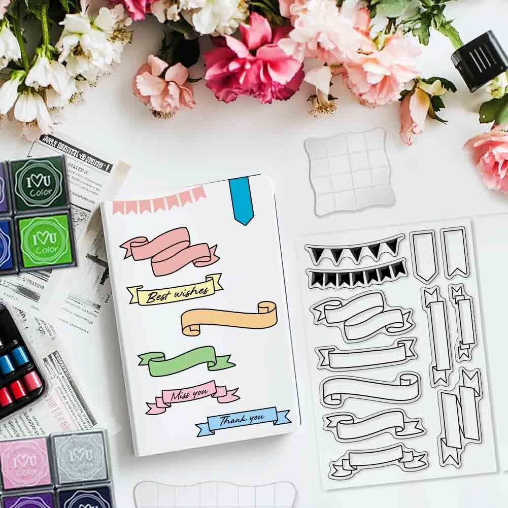 29 Pcs Journal Stamps for Crafting Card Making Supplies Set Include 3 Acrylic Clear Stamp Blocks 6 Clear Silicone Stamps Seals 20 Craft Ink Pads Calendar Planner Stamp for DIY diy