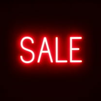 SpellBrite SALE LED Sign for Business. 16.3" x 6.3" Red SALE Sign Has Neon Sign Look With Energy Efficient LED Light Source. Visible from 500 Feet, 8 Animation Settings.
