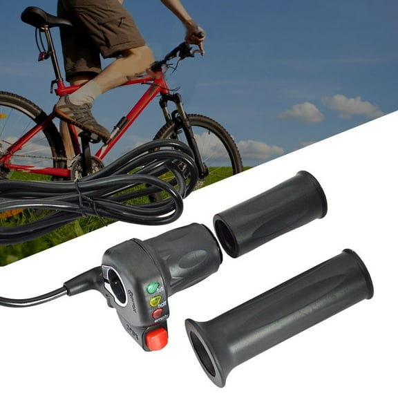 YAAQII for 36V Electric Bicycle Thumb Throttle Speed Control with Power Indicator Light, Waterproof Connector for E-Bike Scooter Tricycle, 1.8m Cable, 22.2mm Handlebar Compatible