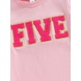 thumbnail image 6 of Toddler Girls Summer Casual T-shirt Pink Short Sleeve Round Neck Letter Embroidery Tops, 6 of 9