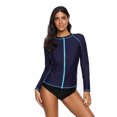 thumbnail image 7 of Charmo Women's Rashguard Swimsuit Zip Front Sun Protection Swim Shirt UPF 50+, 7 of 7