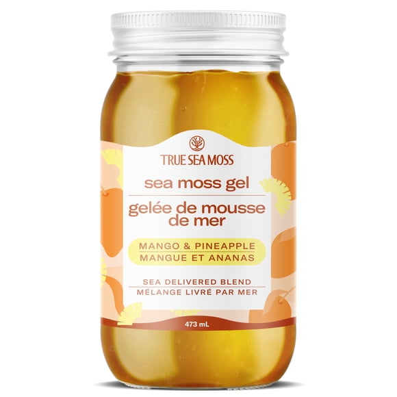 TrueSeaMoss Sea Moss Gel - Alternative Form of Sea Moss - Mango/Pineapple Sea Moss Gel - Sea Moss Gel Organic Raw - Made in the USA - Mango/Pineapple Sea Moss Gel 473 ml (16 Fl Oz)