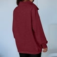 thumbnail image 4 of Stichou Womens Oversized Sweatshirt Long Sleeve Henley Pullover Tops 2025 Fall Casual Button Loose Fit Teens Fashion Outfits Wine M, 4 of 7