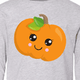 thumbnail image 4 of Inktastic Smiling Pumpkin, Orange Pumpkin, Halloween Long Sleeve Youth T-Shirt, 4 of 5