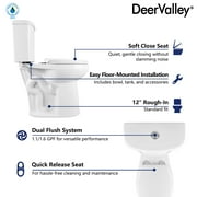 DV-2F0145 21 ADA High 2-piece Toilet , Comfortable Seat Height Dual-Flush Elongated Two-Piece Floor Mounted Toilet (Seat Included)