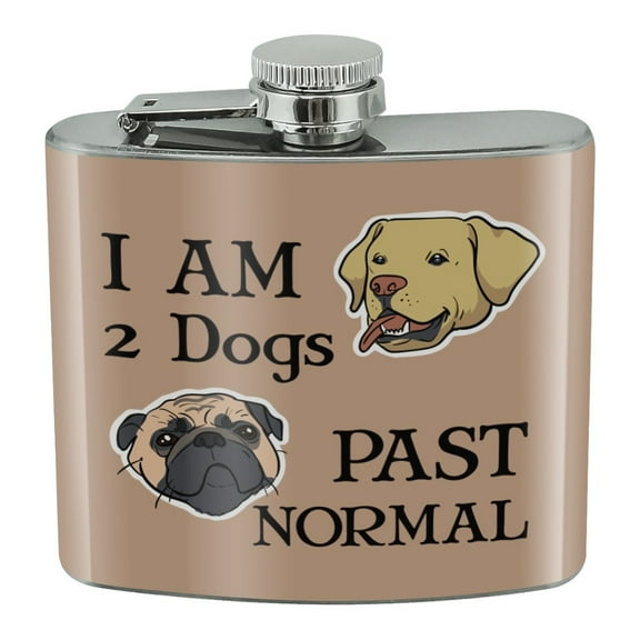 Two Dogs Past Normal Stainless Steel 5oz Hip Drink Kidney Flask