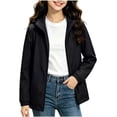 thumbnail image 5 of AHTJRT 2 Pcs Rain Jacket for Kids Lightweight Outdoor Climbing Hiking Travel Windbreaker Coats Softshell Full Zip Hooded Outerwear Jackets Black#01 4-5 Years, 5 of 9