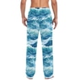 thumbnail image 4 of FORMRS Mens Pajama Pants with Pockets Soft Cotton Sleepwear Lounge Bottoms, Sizes S-2XL, Green Watercolor Ocean Waves, 4 of 7