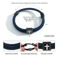 thumbnail image 2 of VNOX Braided Men Rope Cross Bracelet - Adjustable Tree of Life Cord Surfing Bracelet, Handmade Nautical Navy Marine String Bracelet with Metal Knot, Easter Women Bracelets Gifts, 2 of 6
