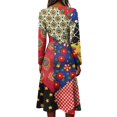 thumbnail image 4 of Women's Fall Boho Maxi Dress Floral Long Sleeve V Neck Dresses Casual Vacation Dress Trendy Lightweight Breathable Dress, 4 of 5