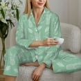 thumbnail image 5 of KLL Tropical Pineapple Print Women's Long Sleeve Pajamas with Pants Sleepwear Loungewear 2 Set-Small, 5 of 7