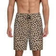 thumbnail image 1 of Balery Leopard Print-2 Pantalones cortos de pijama de punto de algodón para hombre con cinturilla y bolsillos-Medium, 1 of 6