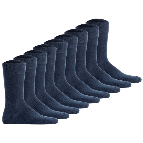 Hudson Unisex Sneaker Socks, 9-Pack - Simply, Short Socks, Solid Color Mottled blue 35-38 (UK 3-5)