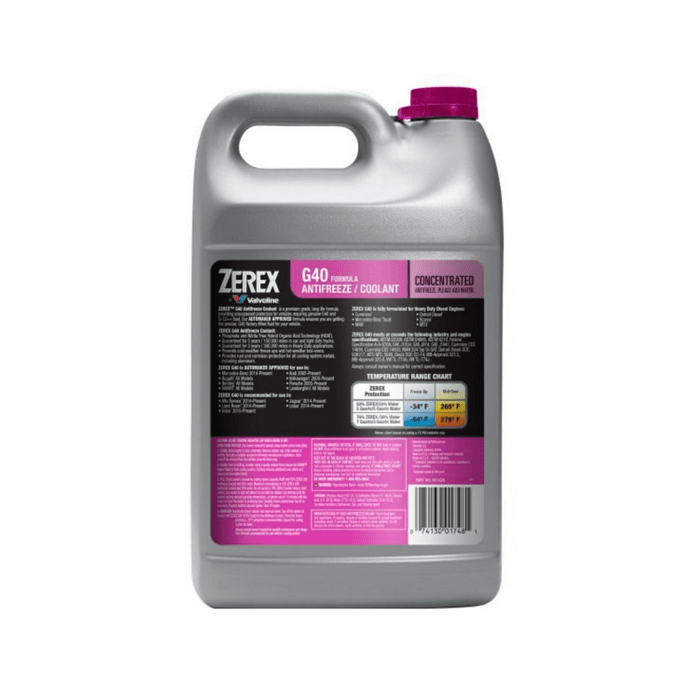 Valvoline Zerex Coolant Antifreeze 5 Gallons Pink G40 Prediluted 5 x 1  Gallon