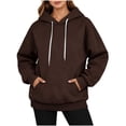 thumbnail image 2 of Women's Pullover Hoodie Trendy-Women's Plain Long Sleeve Pullover Tops with Pockets Fashion S, 2 of 7