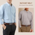 thumbnail image 4 of Men's Belt, KM Legend Leather Ratchet Dress Belts for Men, Jeans Brown Belt with Adjustable Buckle, Trim to Fit for Your Size, 4 of 6