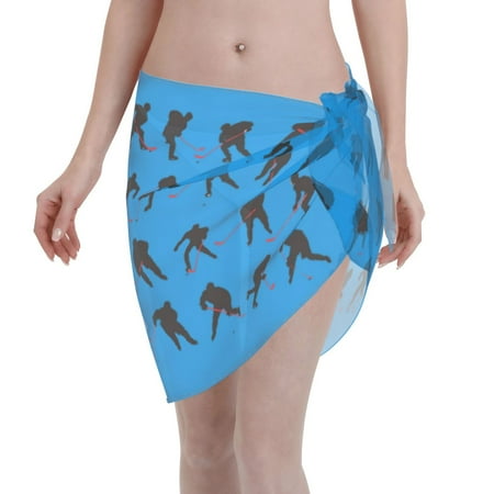 Swimsuit Coverups For Women Ice Hockey Sarong Beach Bikini Wrap Sheer Short Skirt Chiffon Scarf For Swimwear