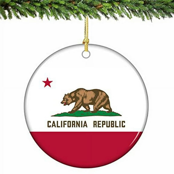 California State Flag Christmas Ornament Porcelain 2.75 Inches