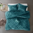 Home Essence Alyssa Diamond Quilted Teal Velvet 4 Piece Comforter Set