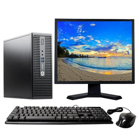 HP ProDesk 400 G3 Desktop Intel Core i3-6100 3.7GHz 8GB RAM 256GB SSD Keyboard and Mouse Wi-Fi 19" LCD Monitor Windows 10 Pro PC