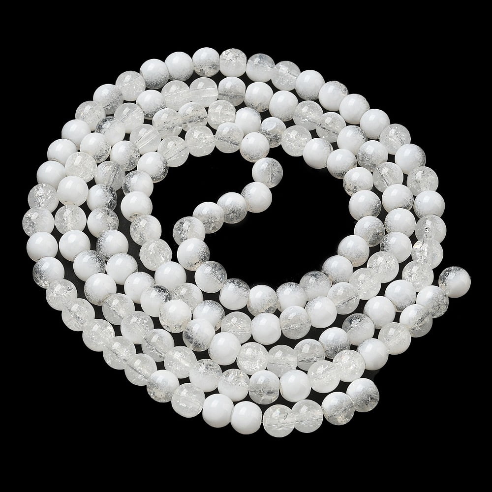 Crackle Glass Beads Strands Rondelle Clear 6mm about 138~144pcs/strand 296.85''(754cm)