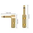 thumbnail image 2 of Peggybuy 2Pcs 6.35mm Audio 1/4 Inch TS Plug DIY Male Straight Head 90 Degree Elbow Plug, 2 of 9