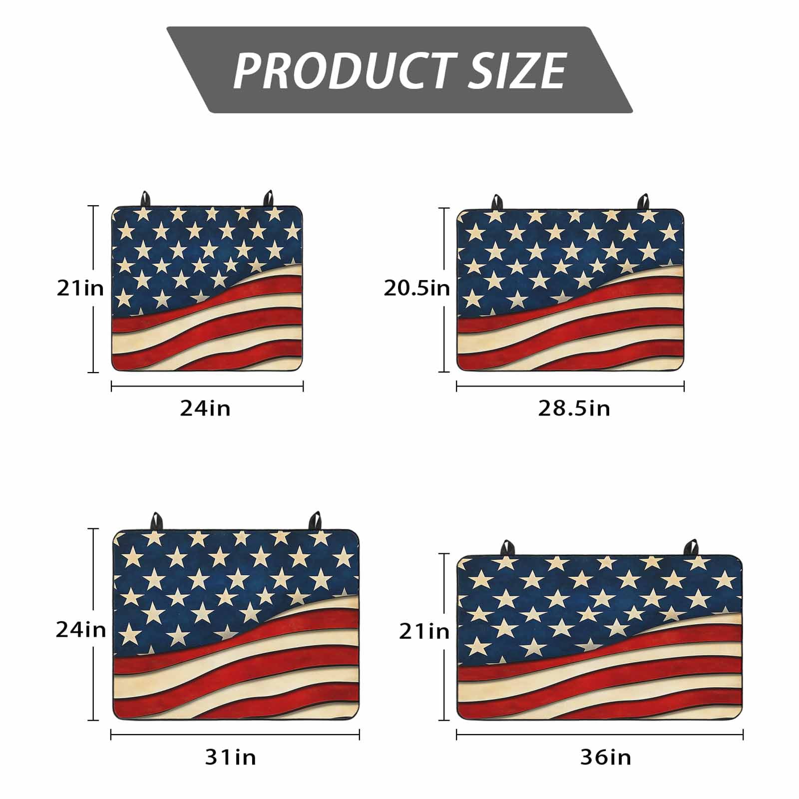 Vintage American Flag Stove Top Cover for Electric Stove, Heat-proof & Non Slip Glass Top Stove Cover Protector, Red Beige Waves Kitchen Flat Cooktop Rubber Mat 24x21 Inches