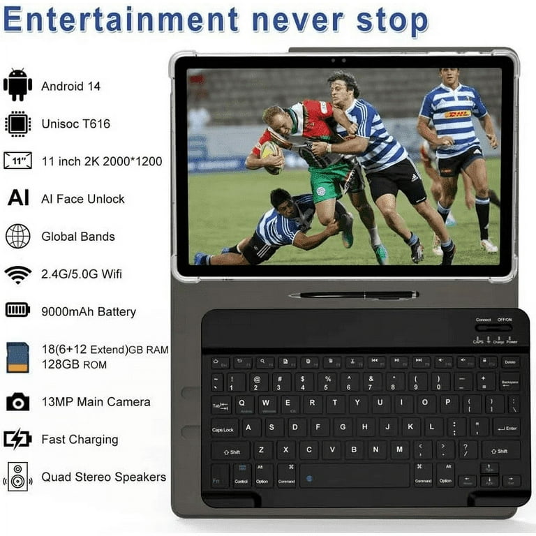 2025 Latest 11 inch Android 14 Tablet 18GB + 128GB, 2K