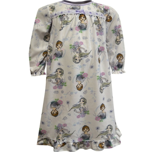 Favorite Characters Girls Disney Frozen Anna and Elsa Traditional Flannel Granny Nightgown (4)