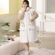 thumbnail image 5 of Pijama de vellón coral grueso para mujer, de manga larga, con capucha, bonito dibujo animado de perro, camisón de terciopelo cálido, traje de franela para el hogar, 5 of 6