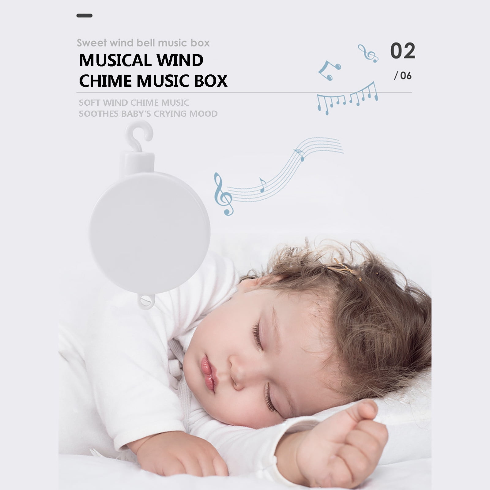 ZToonmas Baby Mobile for Crib Baby Bed Bell Rattle Children 0-1 Year Old Music Rotating Bbedside Bell