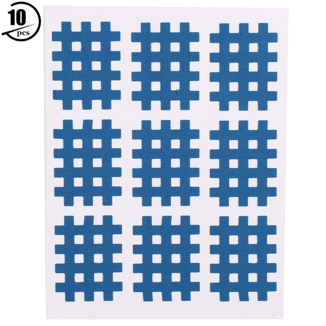 10 unids/bolsa cinta elástica de kinesiología cruzada en espiral cintas cruzadas de fisioterapia 74x98mm azul profundo
