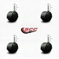 thumbnail image 2 of 2 Inch Black Metal Hood Twin Wheel Caster Nylon Wheels Grip Ring Stem Set 4 SCC, 2 of 2